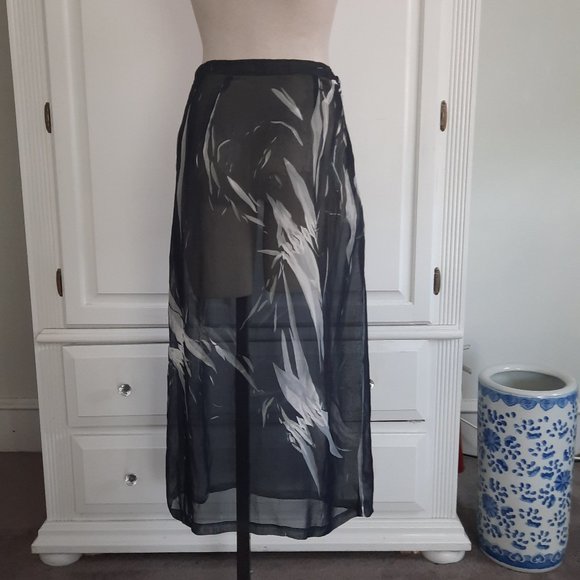Francesca's Boho Chic Sheer High Waisted Long Skirt, Size Small - Picture 3 of 6